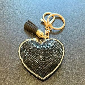 LGS Charms - Hearts - Rhinestone Keychain Fashion Accessory with Tassel