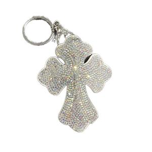 LGS Charms - Crosses/Angel Wings - Rhinestone Keychain Fashion Accessory with Tassel