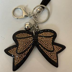 LGS Charms - Bows - Rhinestone Keychain Fashion Accessory with Tassel