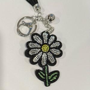 LGS Charms - Flowers - Rhinestone Keychain Fashion Accessory with Tassel