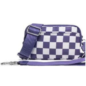 LGS 3 in 1 Wallet RFID protected - Nylon Wristlet & Crossbody Bag for Women, Fits Most Smartphones, Stylish & Versatile wallets purse Casual Lightweight Bag Checkered Pattern Bag