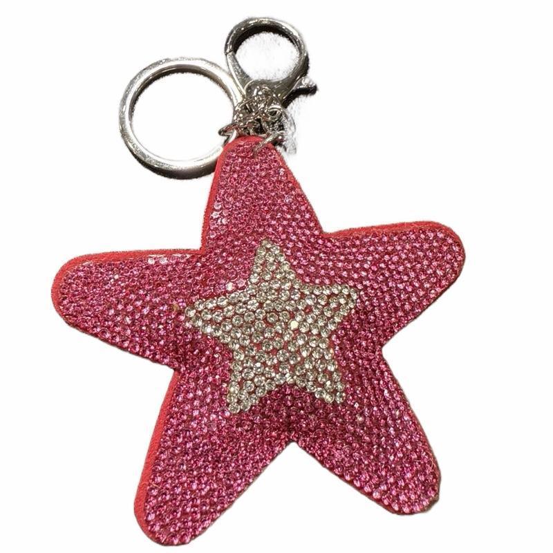 LGS Charms - Stars & Initials - Rhinestone Keychain Fashion Accessory with Tassel
