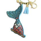 LGS Charms - Sea Life - Rhinestone Keychain Fashion Accessory with Tassel