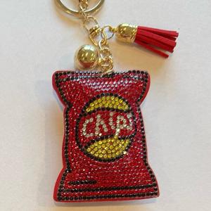 LGS Charms - Food & Drinks - Rhinestone Keychain Fashion Accessory with Tassel
