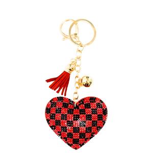 LGS Charms - Hearts - Rhinestone Keychain Fashion Accessory with Tassel