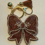 LGS Charms - Bows - Rhinestone Keychain Fashion Accessory with Tassel