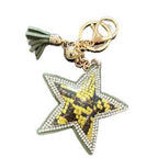 LGS Charms - Stars & Initials - Rhinestone Keychain Fashion Accessory with Tassel