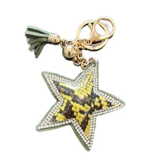 LGS Charms - Stars & Initials - Rhinestone Keychain Fashion Accessory with Tassel
