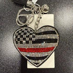 LGS Charms - Hearts - Rhinestone Keychain Fashion Accessory with Tassel