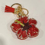 LGS Charms - Flowers - Rhinestone Keychain Fashion Accessory with Tassel
