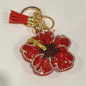 LGS Charms - Flowers - Rhinestone Keychain Fashion Accessory with Tassel