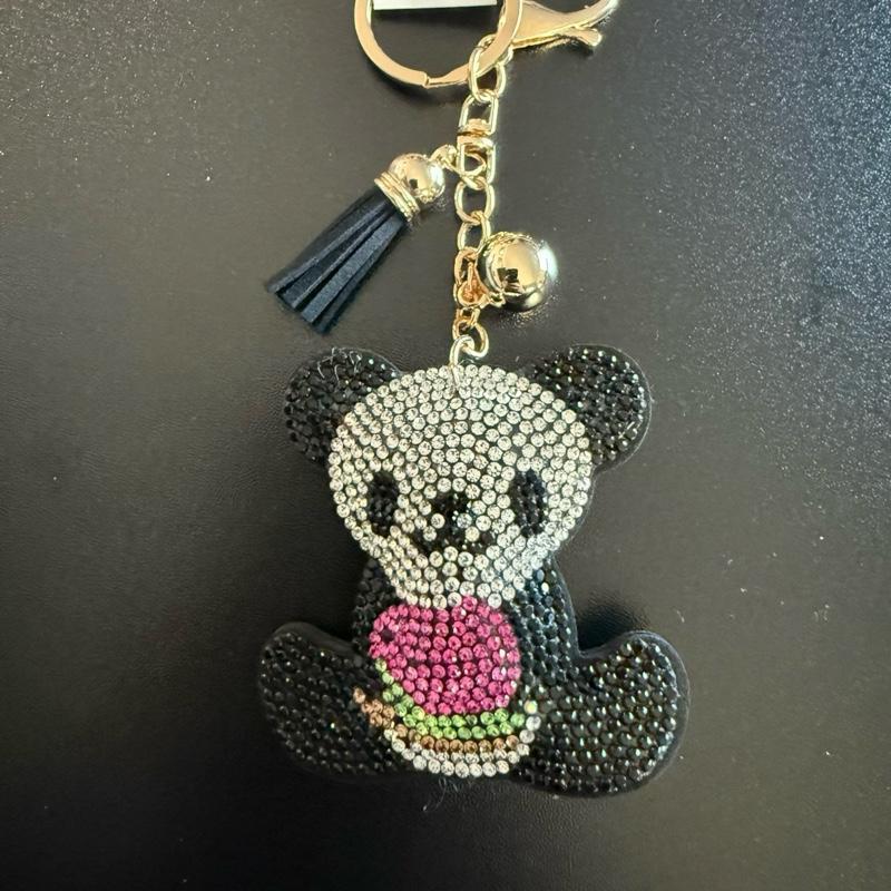 LGS Charms - Bears - Rhinestone Keychain Fashion Accessory with Tassel