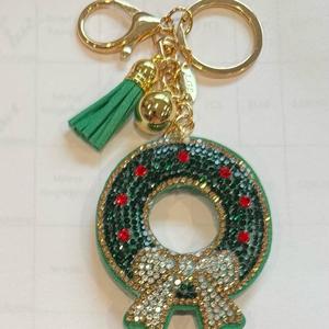 LGS Charms - Christmas - Rhinestone Keychain Fashion Accessory with Tassel
