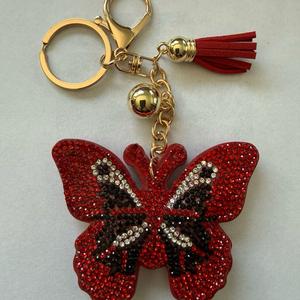 LGS Charms - Butterflies/Insects - Rhinestone Keychain Fashion Accessory with Tassel