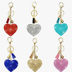 LGS Charms - Hearts - Rhinestone Keychain Fashion Accessory with Tassel