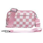 LGS 3 in 1 Wallet RFID protected - Nylon Wristlet & Crossbody Bag for Women, Fits Most Smartphones, Stylish & Versatile wallets purse Casual Lightweight Bag Checkered Pattern Bag
