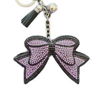 LGS Charms - Bows - Rhinestone Keychain Fashion Accessory with Tassel