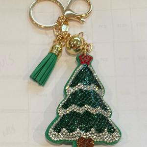 LGS Charms - Christmas - Rhinestone Keychain Fashion Accessory with Tassel