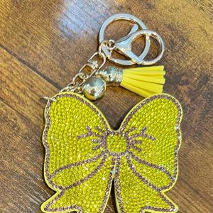 LGS Charms - Bows - Rhinestone Keychain Fashion Accessory with Tassel