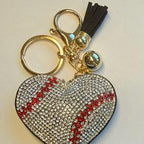 LGS Charms - Sports - Rhinestone Keychain Fashion Accessory with Tassel