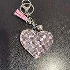 LGS Charms - Hearts - Rhinestone Keychain Fashion Accessory with Tassel