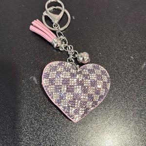 LGS Charms - Hearts - Rhinestone Keychain Fashion Accessory with Tassel