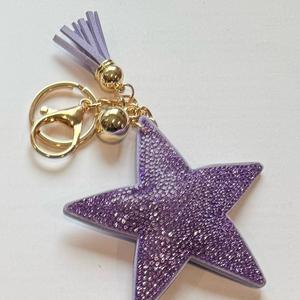 LGS Charms - Stars & Initials - Rhinestone Keychain Fashion Accessory with Tassel