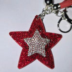 LGS Charms - Stars & Initials - Rhinestone Keychain Fashion Accessory with Tassel