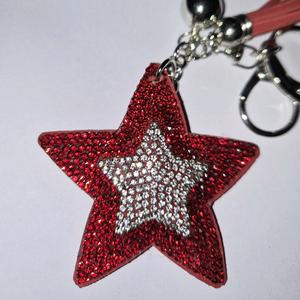 LGS Charms - Stars & Initials - Rhinestone Keychain Fashion Accessory with Tassel