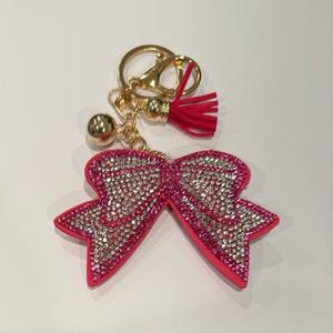 LGS Charms - Bows - Rhinestone Keychain Fashion Accessory with Tassel