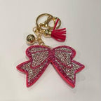 LGS Charms - Bows - Rhinestone Keychain Fashion Accessory with Tassel