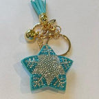 LGS Charms - Christmas - Rhinestone Keychain Fashion Accessory with Tassel