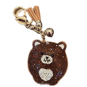LGS Charms - Bears - Rhinestone Keychain Fashion Accessory with Tassel