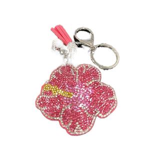 LGS Charms - Flowers - Rhinestone Keychain Fashion Accessory with Tassel