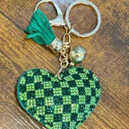 LGS Charms - Hearts - Rhinestone Keychain Fashion Accessory with Tassel