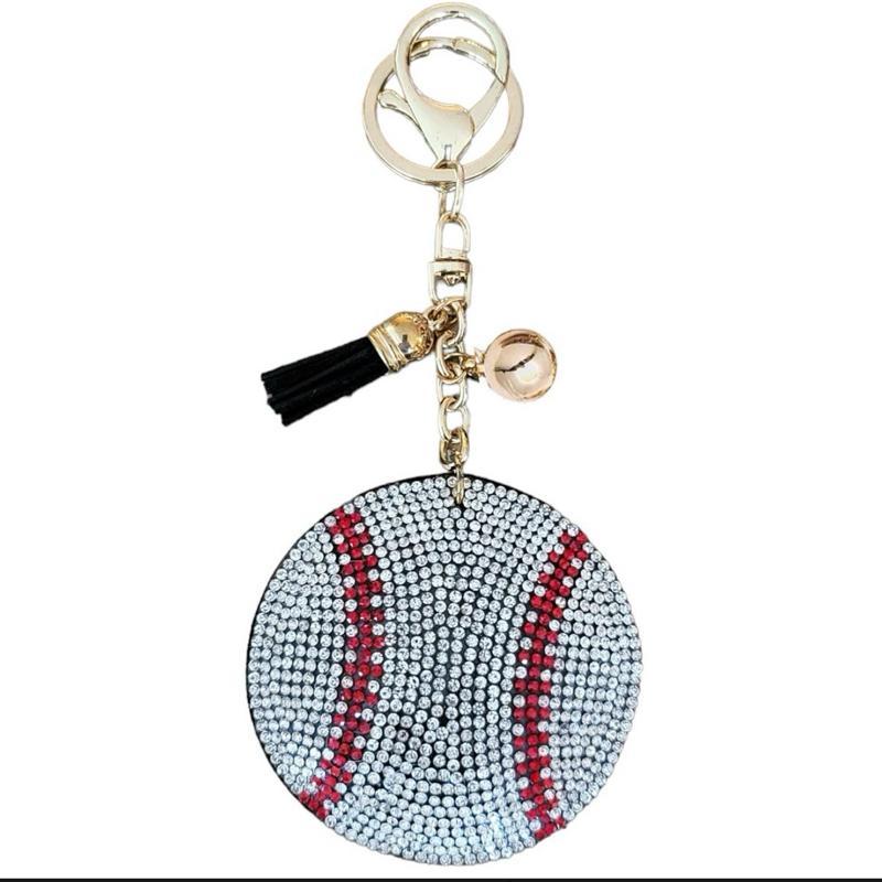 LGS Charms - Sports - Rhinestone Keychain Fashion Accessory with Tassel