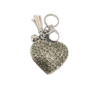 LGS Charms - Hearts - Rhinestone Keychain Fashion Accessory with Tassel