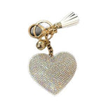LGS Charms - Hearts - Rhinestone Keychain Fashion Accessory with Tassel