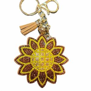 LGS Charms - Flowers - Rhinestone Keychain Fashion Accessory with Tassel