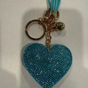 LGS Charms - Hearts - Rhinestone Keychain Fashion Accessory with Tassel