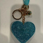 LGS Charms - Hearts - Rhinestone Keychain Fashion Accessory with Tassel