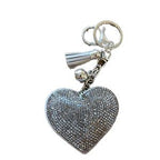 LGS Charms - Hearts - Rhinestone Keychain Fashion Accessory with Tassel