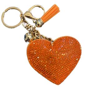 LGS Charms - Hearts - Rhinestone Keychain Fashion Accessory with Tassel