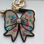 LGS Charms - Bows - Rhinestone Keychain Fashion Accessory with Tassel