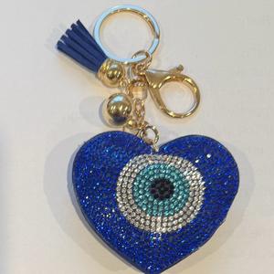 LGS Charms - Hearts - Rhinestone Keychain Fashion Accessory with Tassel