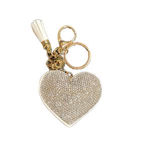 LGS Charms - Hearts - Rhinestone Keychain Fashion Accessory with Tassel