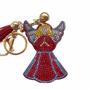 LGS Charms - Christmas - Rhinestone Keychain Fashion Accessory with Tassel