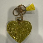 LGS Charms - Hearts - Rhinestone Keychain Fashion Accessory with Tassel