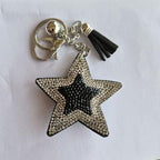 LGS Charms - Stars & Initials - Rhinestone Keychain Fashion Accessory with Tassel