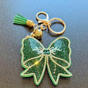 LGS Charms - Bows - Rhinestone Keychain Fashion Accessory with Tassel
